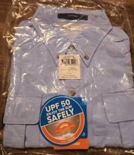 Columbia Men's PFG Bahama II Short Sleeve Shirt, Light Blue Fishing Shirt, Large