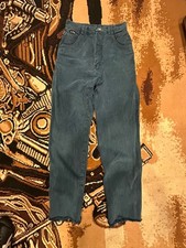 VTG Wrangler Silver Lake Western Jeans USA Women  s Size 26.5x32 Aqua/Teal Green