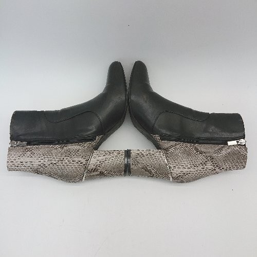 R&E Python Pattern Stylish Chunky Heel Short Boot… - image 6