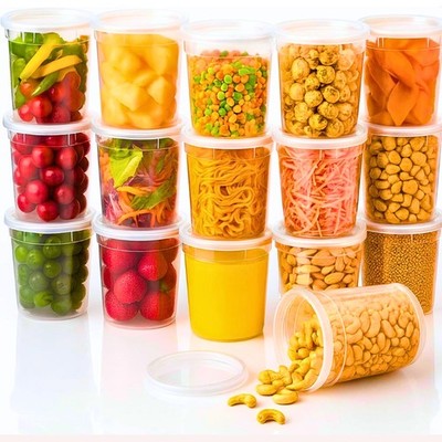 32 oz. Heavy Duty Deli Food/Soup Plastic Takeout Containers w/ Lids: 24 Set