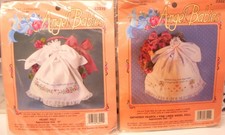 2 NOS Bucilla ANGEL BABIES KITS 15" Linen Angel Doll Embroidered Heart Skirts