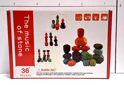 Music of Stone; 16 Wood Pieces; Develop Stacking & Motor Skills; Factory Sealed