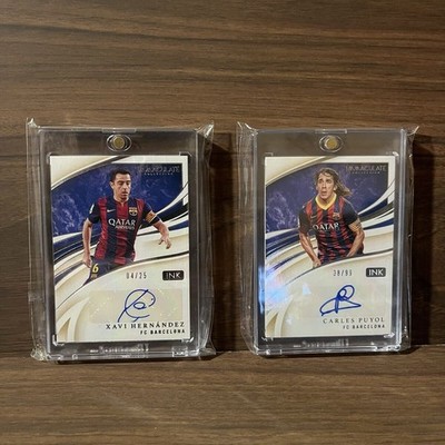 2020 Panini Immaculate Xavi Puyol Dual Auto FC Barcelona Signed Card Set Soccer
