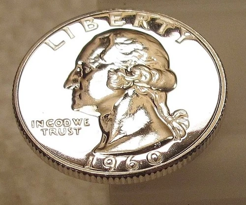 1960  Proof  Quarter 90% SILVER  Blazing  Surfaces #106 ~ 5