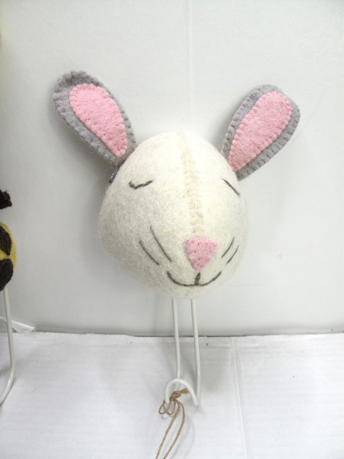 Set of 3 FIONA WALKER Felted Wool Animal Hooks - Baby Nursery Child's Room Decor