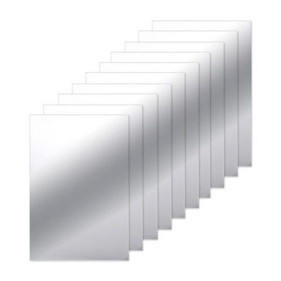 10 Pieces Adhesive Acrylic Mirror Tiles 6 x 9 Inch Flexible Rectangular Mirro...