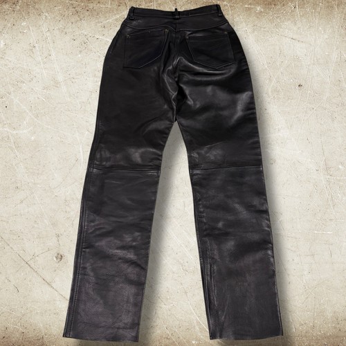 Belstaff, Vintage Belstaff Leather Pants Women’s Size US 10 (26x31) Black Biker Heavy Hide