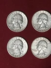 Lot of 4  -  1955 D + 1958D + 1959 P + 1960 D WASHINGTON Quarters  -  90% Silver