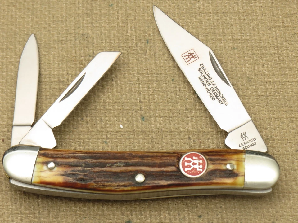 Cuchillo Whittler vintage años 90 JA HENCKELS ALEMANIA asas de ciervo acero inoxidable Foto 2 de 4