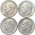 1961-D & 1963-D Roosevelt Silver Dime Lot (4 Coins) – 90% Silver