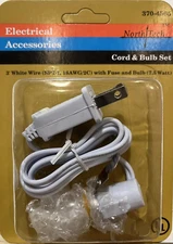 New C7 Replacement Light Cord for BLOW MOLD, 3', Socket & Bulb Outdoor W/Fuse