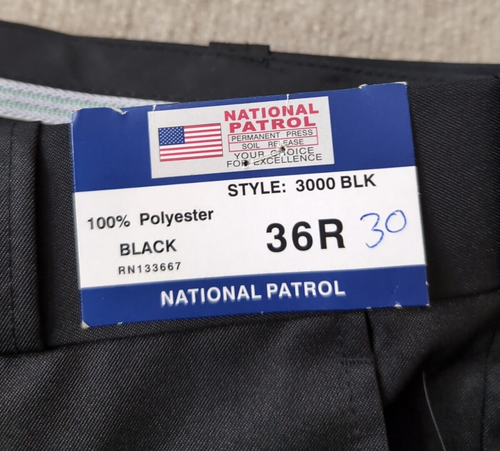 National Patrol Mens Black Uniform Pants 36x30 Regular - Picture 2 of 5
