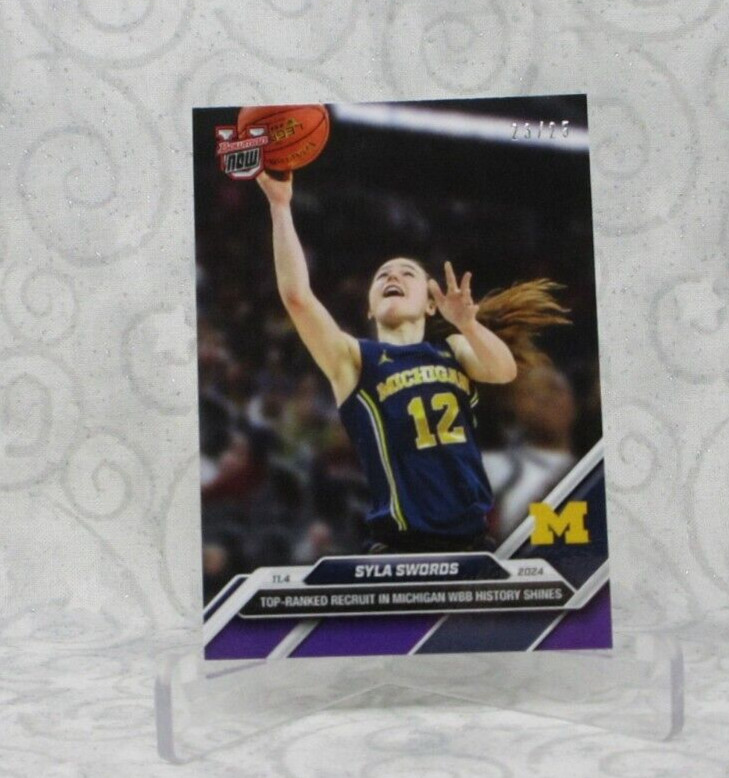 Syla Swords 2024-25 Bowman U Now Michigan Debut RC #3 - Purple /25