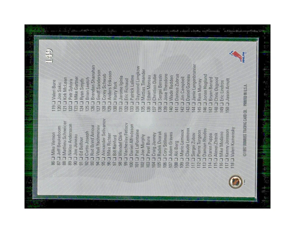 Tarjeta de hockey Donruss Elite Flyers 1996-97 #149 Eric Lindros CL Foto 4 de 4