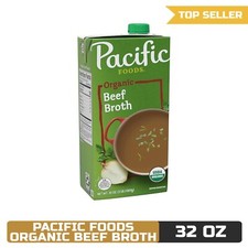 Pacific Foods Organic Beef Broth, 32 oz Carton USDA Certified Organic