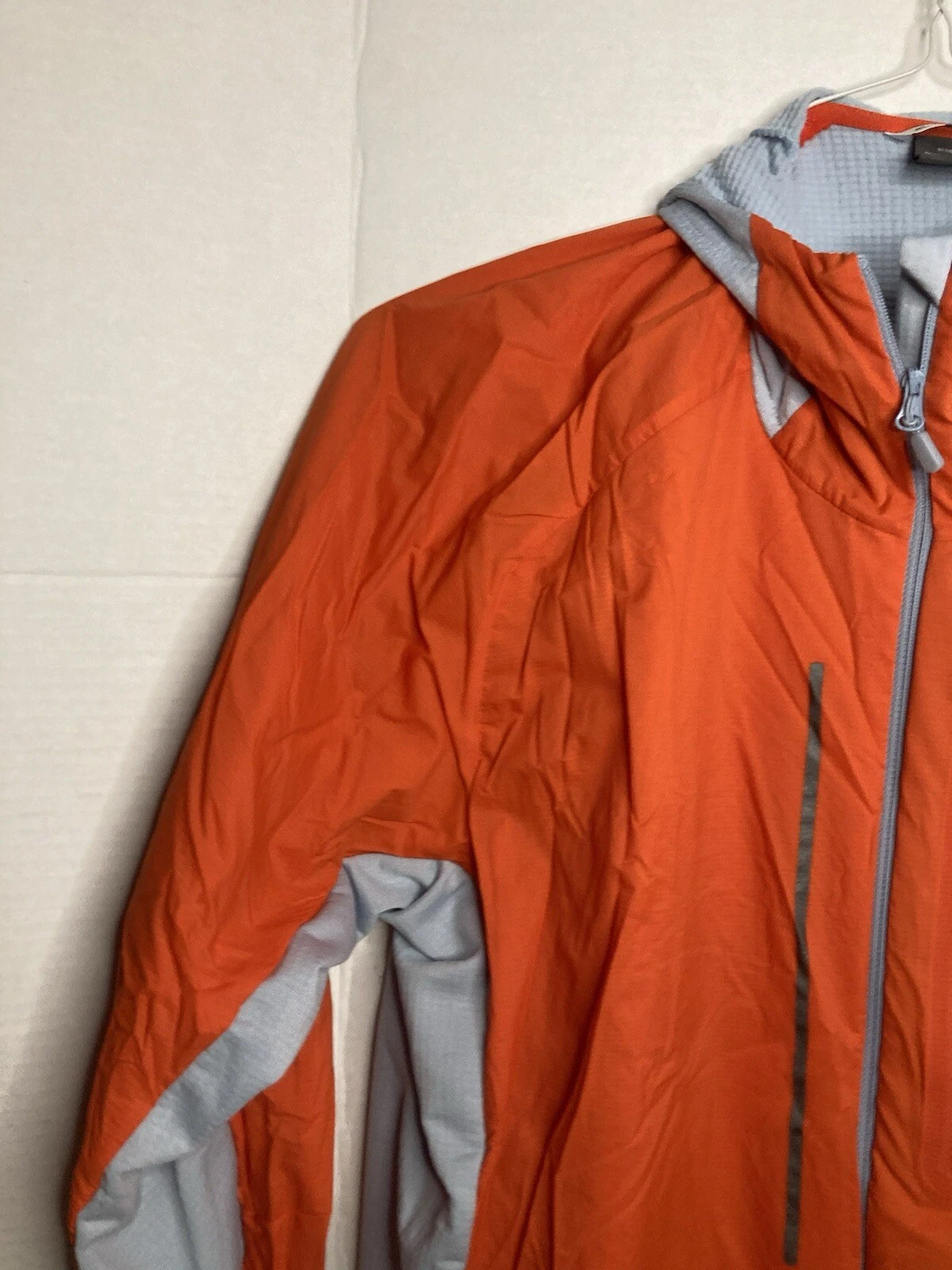 norrona senja alpha90 zip hooded light orange jacket