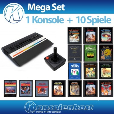 Atari 2600 - MegaSet: Konsole Jr. + 10 Spiele + Controller + Zub.