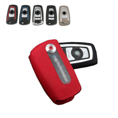 Red M performance Suede Leather Car Key Case Cover For BMW 1 2 3 5 6 7 Series M5