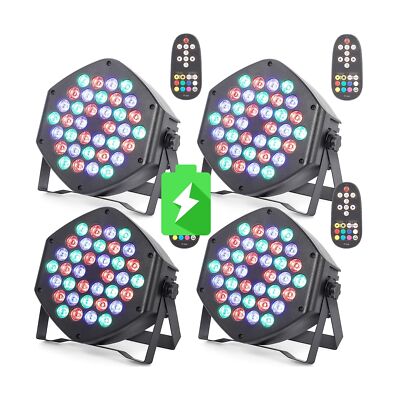 Wireless Rechargeable Par Can Lights 4 Pack Wireless Led Uplights Battery Pow...