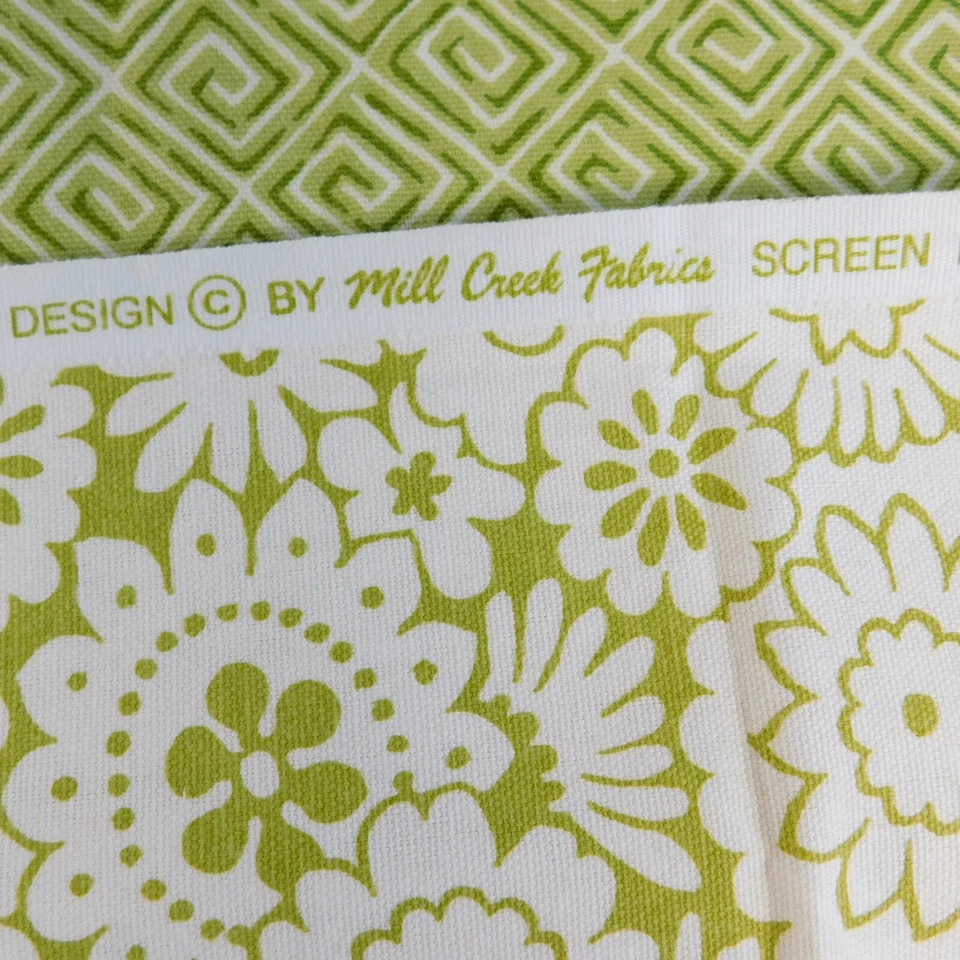 Tela Mill Creek Decorador Verde Yardage, Algodón Floral Geométrico 2.33 yardas Foto 2 de 4