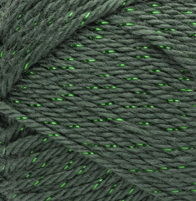 LOTE DE 3 HILOS DE FIESTA Caron Simply Soft “Dark Sage Sparkle” verde metálico suave Foto 3 de 4