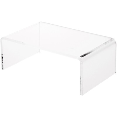 Plymor Clear Acrylic Rectangular Display Riser, 3'' H x 8'' W x 5'' D, Pack of 12