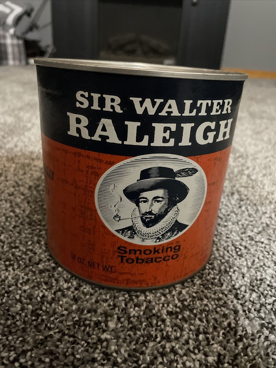 sir walter raleigh tobacco 14 oz Vintage Sir Walter Raleigh Metal 14oz Tobacco Can Tin Nice Empty no Lid