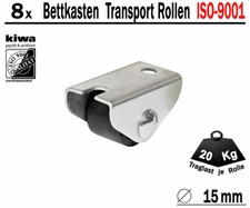 8 x 15mm Kastenrolle Tischrolle Möbelrolle Laufrolle Schiebetür Rollen Schw. Kr