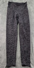 Old Navy Leggings Women's Size Medium Gray Elastic Waist Leopard Print Pull on