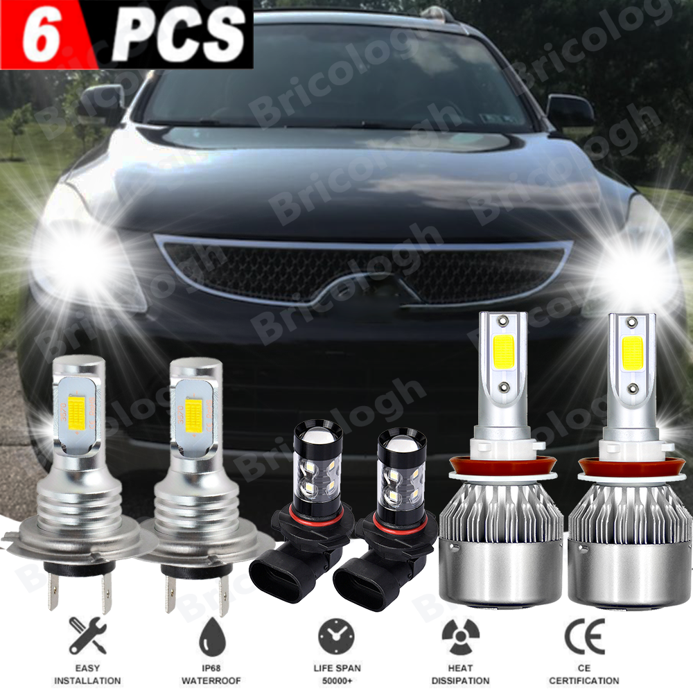 For Hyundai Veracruz 2007-2011 Combo LED Headlight High-Low Beam+Fog ...