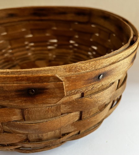 Longaberger 1986 Signed 10" Wide ROUND Harvest Basket Ohio USA Vintage. - Picture 2 of 9
