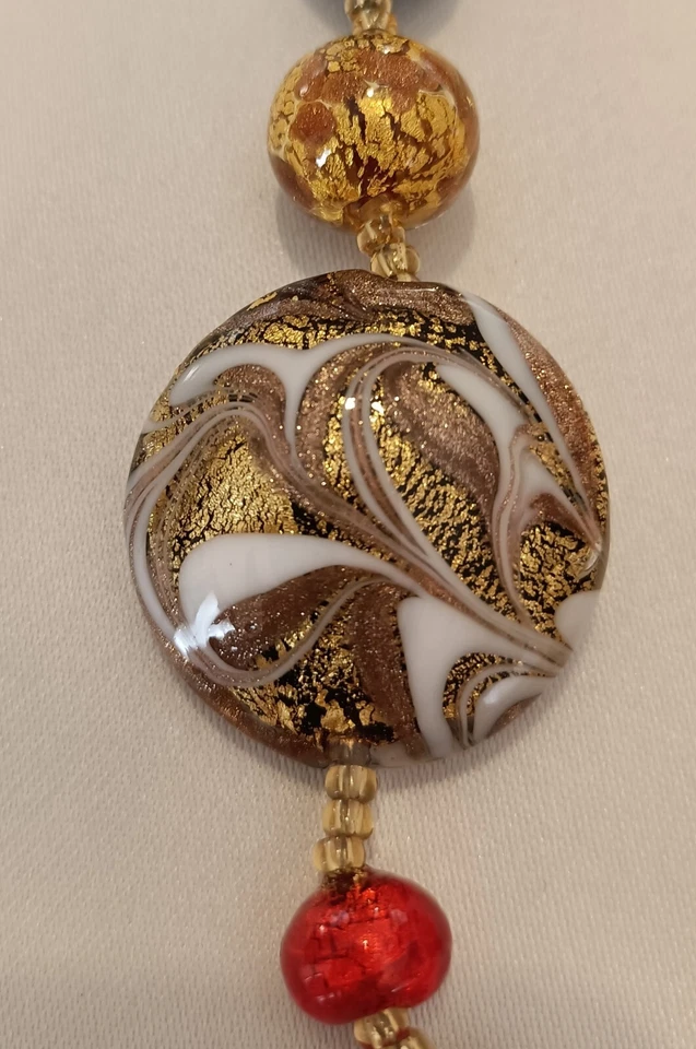 "Murano di Francesca" collana di perle Veneziane Made in Italy, pezzo unico. - Immagine 3 di 4