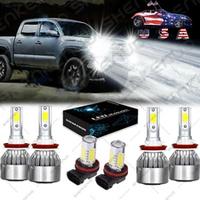For Toyota Tacoma 2016 2017 2018 - 2021 6000K LED Headlight + Fog Light Bulbs 6X