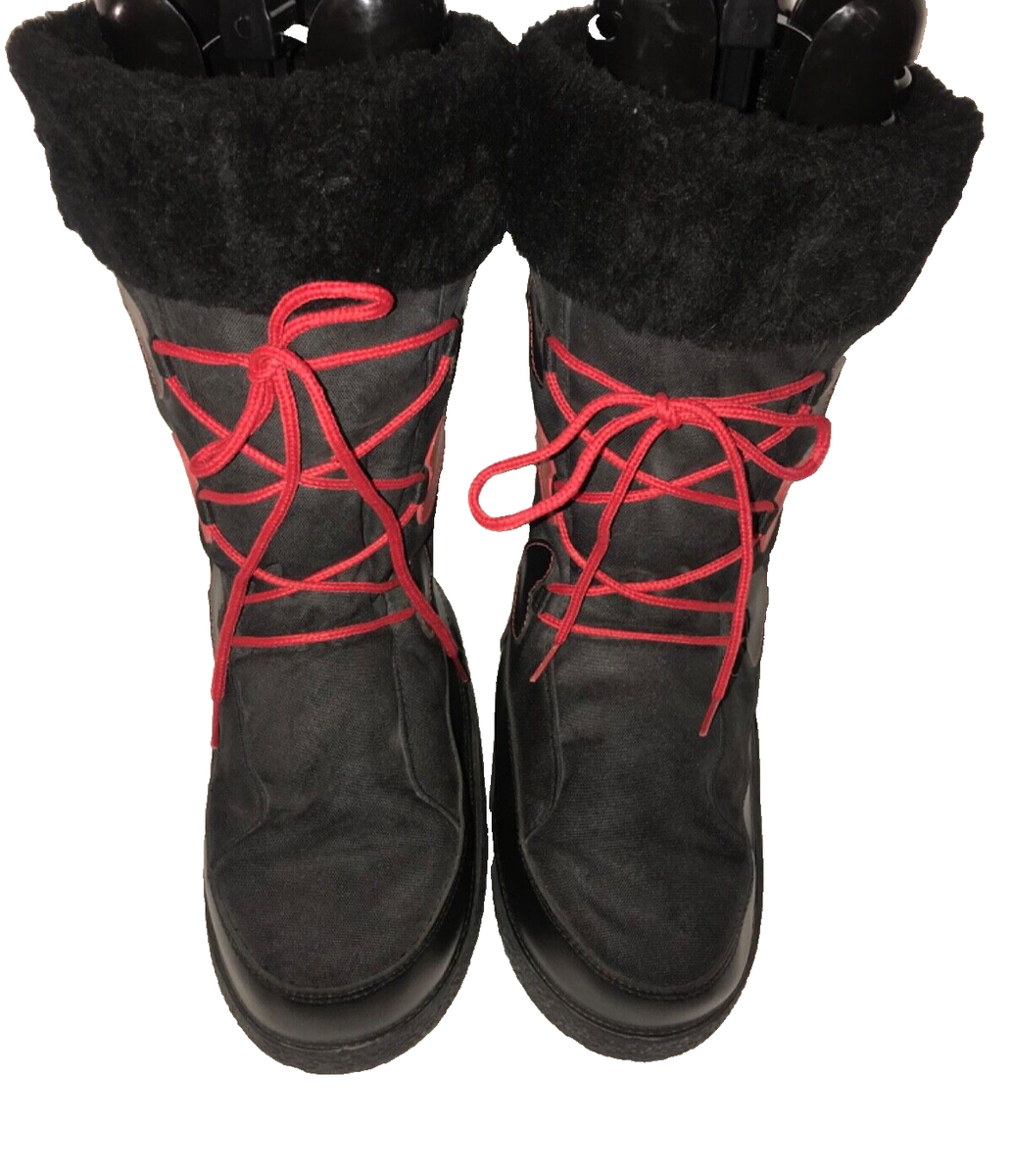 LOVE MOSCHINO ロゴ ハート スノーブーツ ブラック 送料関税無料 Love Moschino Red ❤️ logo detail faux fur Trimmed snow