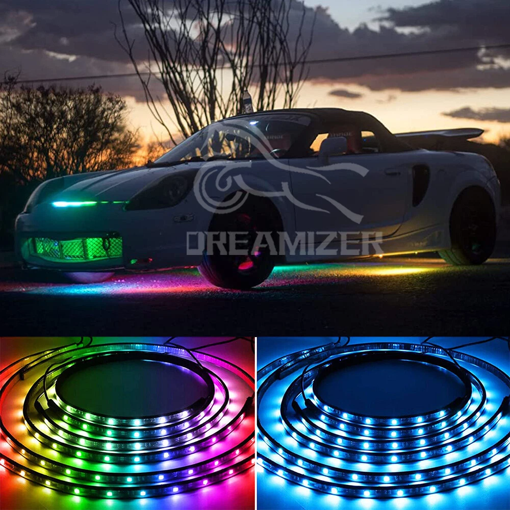 6X Car RGB LED Underglow Light Strips Neon Music For Toyota MR2