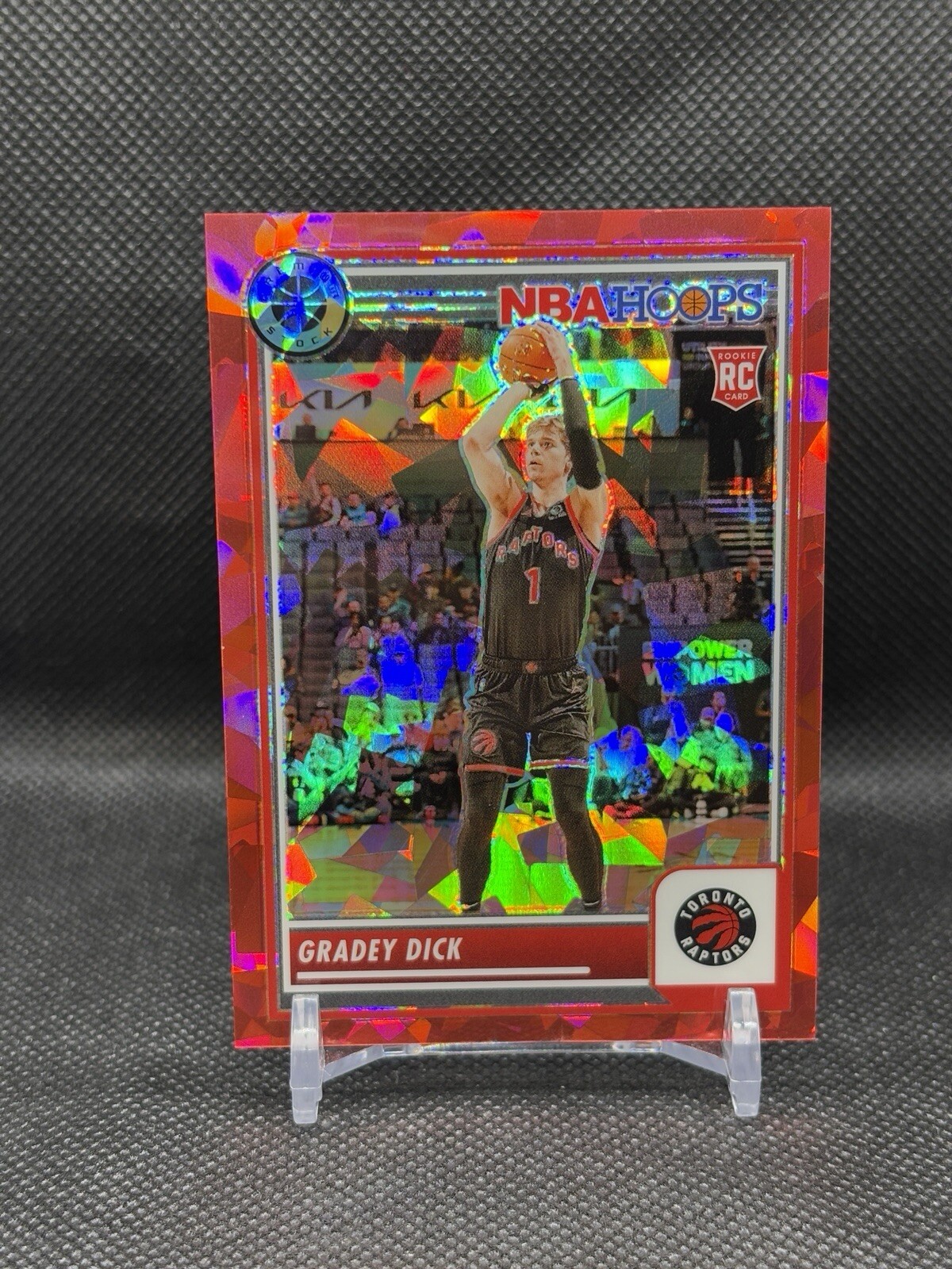 2023-24 NBA Hoops Premium Stock Gradey Dick Red Ice /99 Rookie RC #251 Raptors