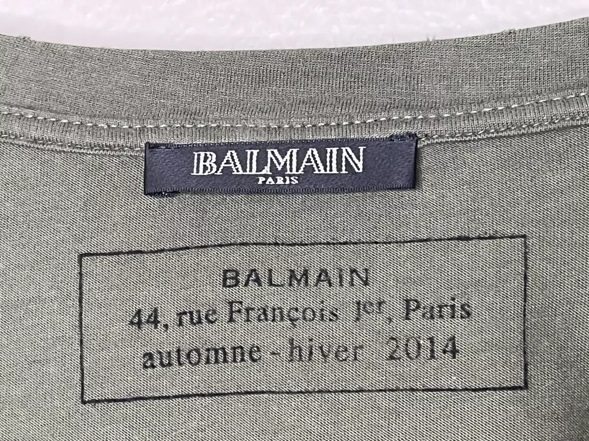 stribet nærme sig kål Men's Large Balmain Paris Eagle Badge USA Flag Olive Green T Shirt, Italy Made | eBay stribet nærme sig kål Men's Large Balmain Paris Eagle Badge USA Flag Olive Green T Shirt, Italy Made | eBay
