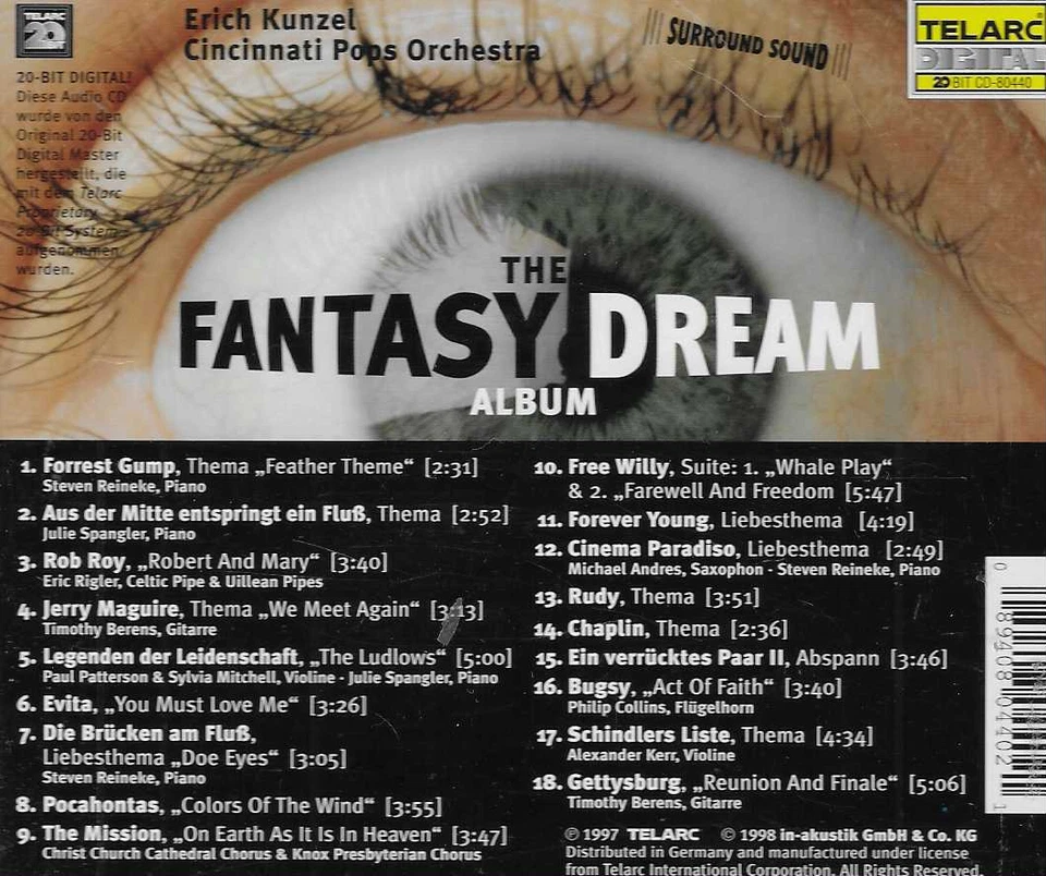 The Fantasy Dream Album Erich Kunzel Cincinnati Pops Orchestra CD 1998 - Bild 2 von 2