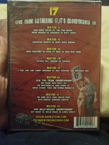 Juggalo Championship Wrestling: Bloodymania 10 DVD New Sealed Insane Clown Posse - Picture 2 of 2
