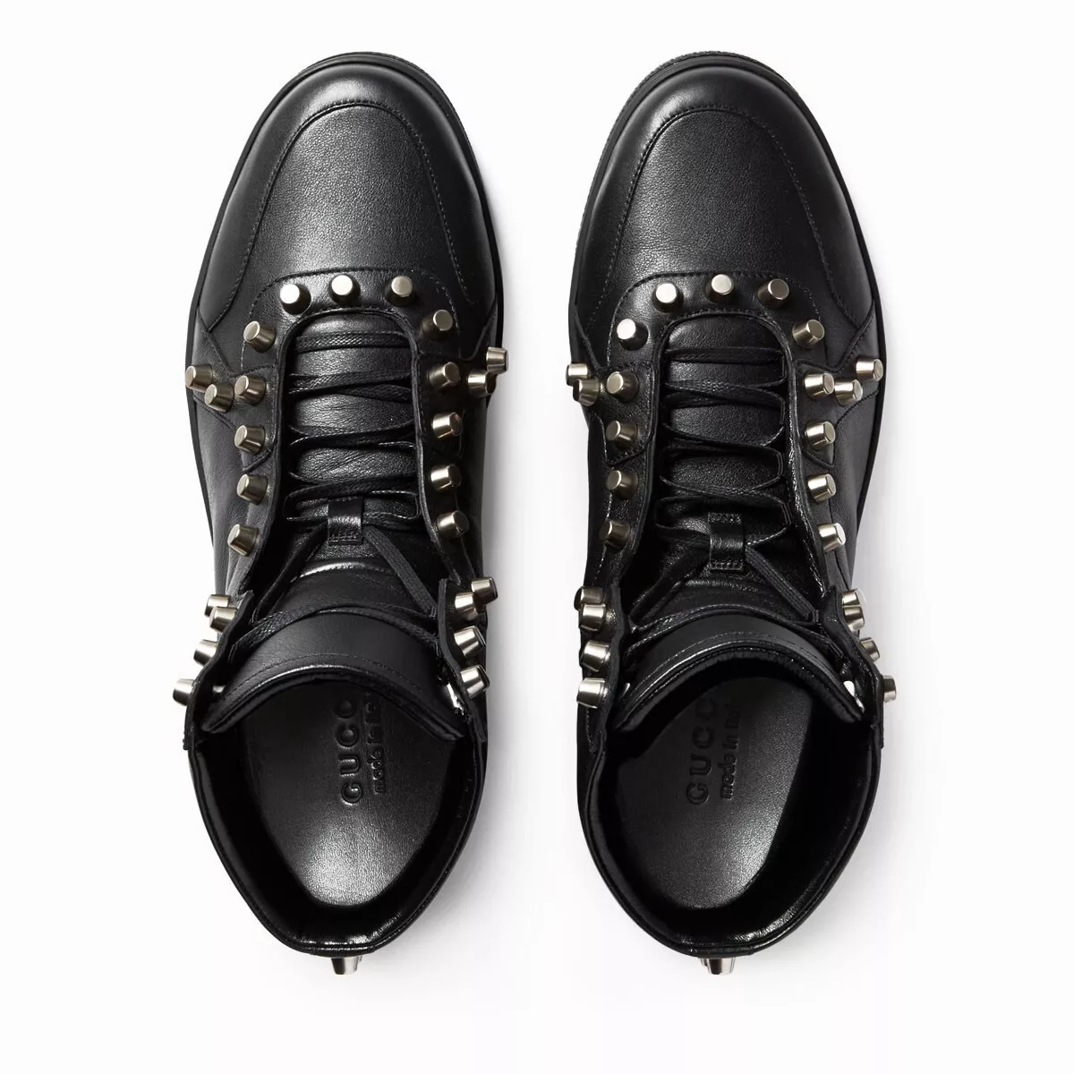 Baskets hautes neuves Gucci homme en cuir noir avec clous taille Gucci 8   US 9