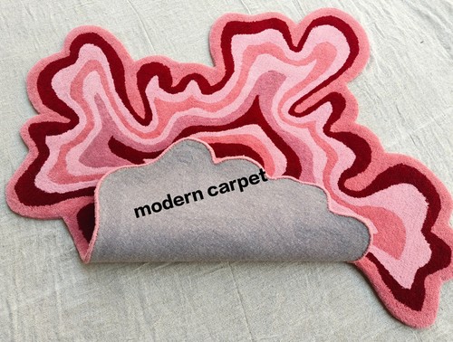 Psychedelic Irregular Rugs Handmade 100% Woolen Hand Tufted For Home Decoration - Picture 20 of 23