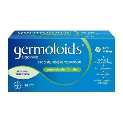 Germoloids Haemorrhoid Treatment & Piles Treatment Suppositories Triple Actio...