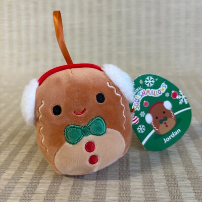 Squishmallows Jordan Gingerbread Ornament Plush 4'' Xmas Stuffed Bag Charm NEW