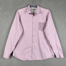 Ted Baker Dress Shirt Men Size 6 US 2XL Lavender Long Sleeve Button Up Flip Cuff
