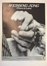 Wedding Song There Is Love 1971 Vintage Sheet Music Medium Voice Piano Guitar