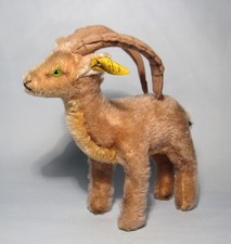 Rare Vintage 70 s STEIFF Steinbock Rocky Goat EAN 1620/22 Script Button Label