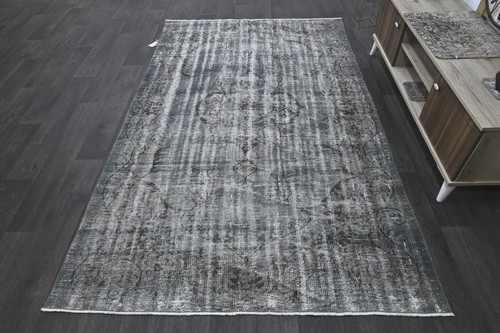 Oushak 5x8,Turkish Rug,vintage,anatolian,GRAY,kilim,Bohemian,handmade,wool