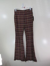 New No Boundaries Flare Pant Size M 7 9 Juniors Multi Color Plaid