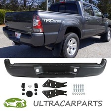 Black Steel Rear Step Bumper Assembly For 2005-2015 Toyota Tacoma Pickup