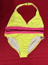 OP Girls Bikini Swimsuit 14/16 Pink Yellow W/Tags